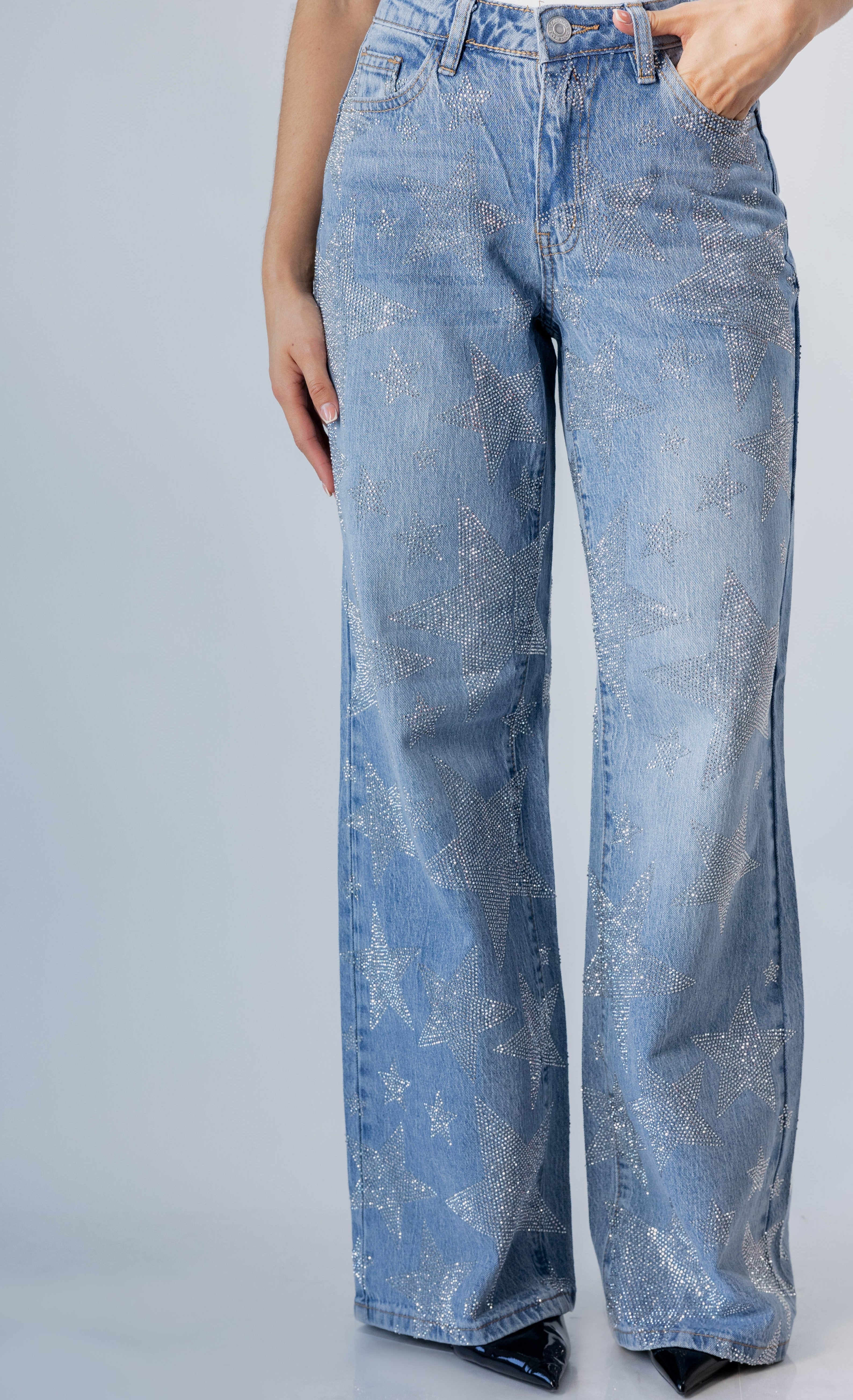 Pantalon wide leg DXD0572-LT BLUE