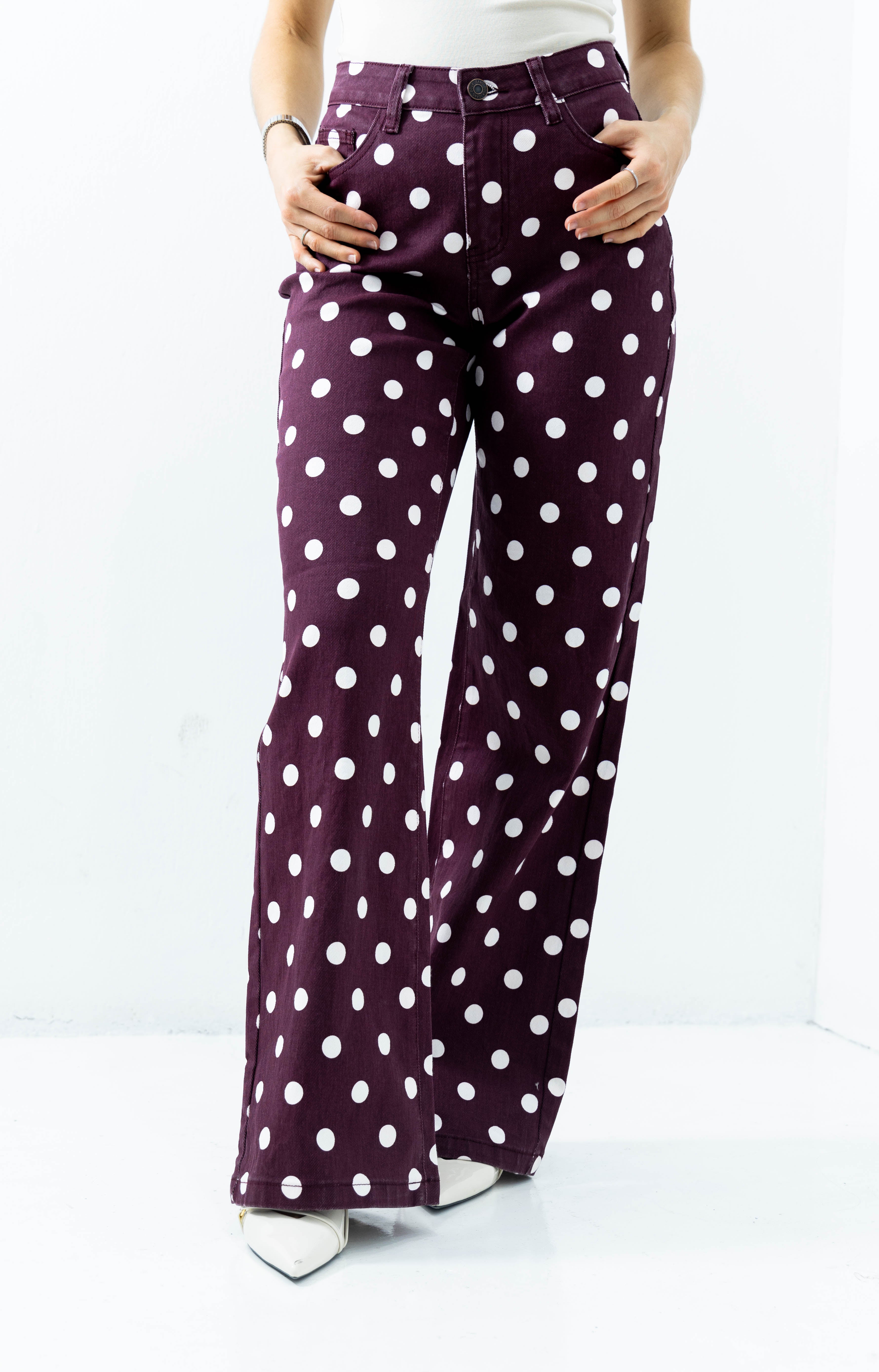 Pantalón polka burgundy