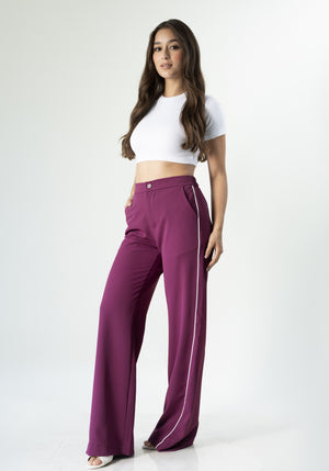 Pantalon de vestir burgundy para mujer vista frontal