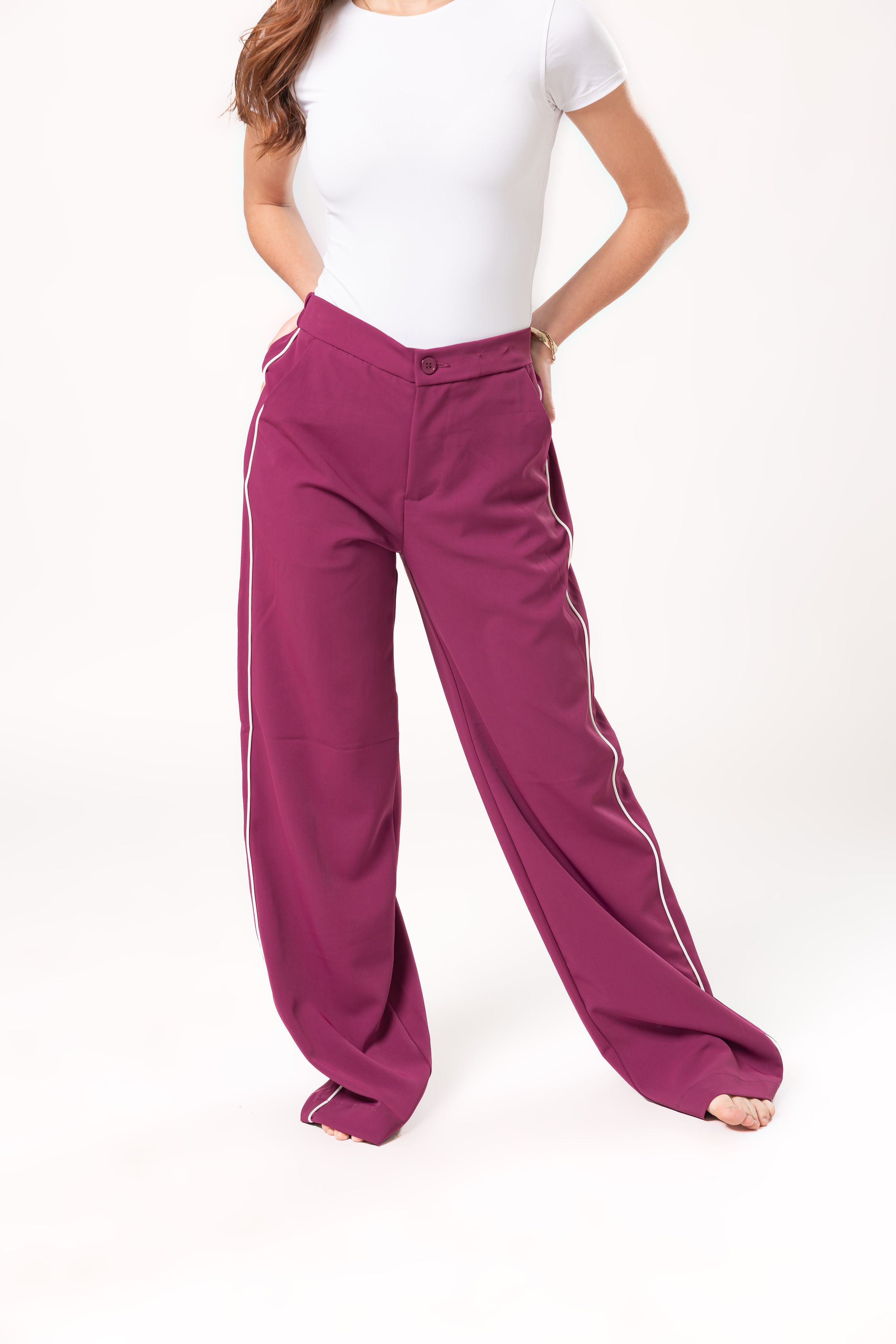 Pantalón de vestir color burgundy