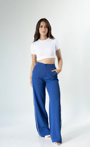 Pantalon de vestir navy para mujer vista frontal